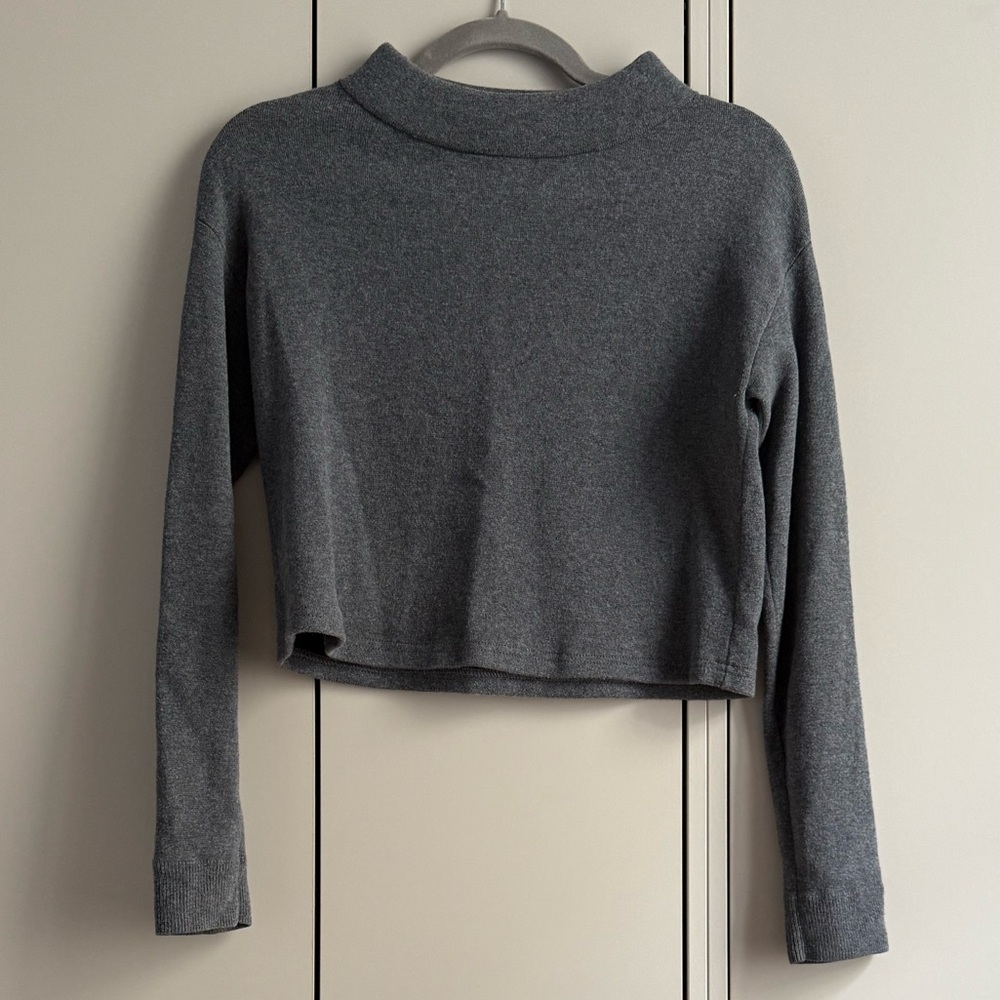 & Other Stories Charcoal Gray Mockneck top
